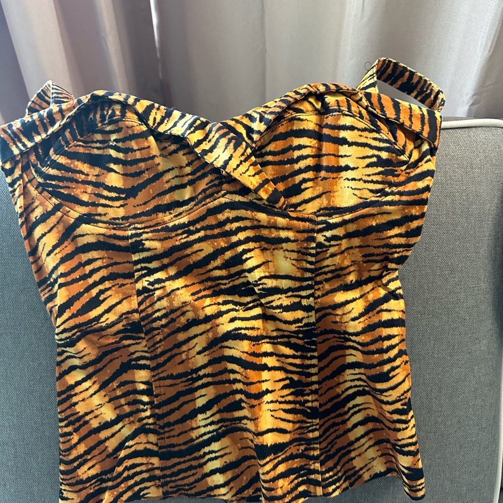 Pinup Couture Tiger Stripe Bustier Top